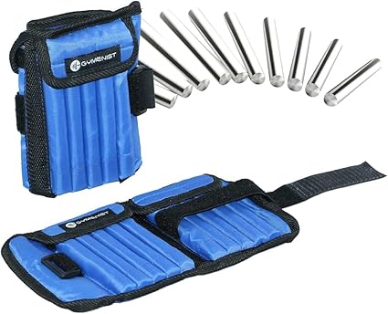Gymenist Pair Of Adjustable Ankle Weights Can Be Adjusted Easily With Metal Sticks Weight Set of 2 Wrist and Ankle Workout Exercise Weights