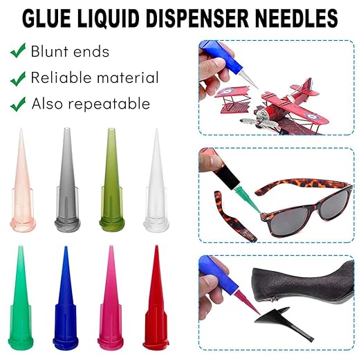 Auniwaig 120PCS 20Ga Plastic Tapered Pinhead Glue Liquid Dispenser Needles Luer Syringe Needle Tip Dispensing Fill Needle for Oil or Adhesive Applicator Pink