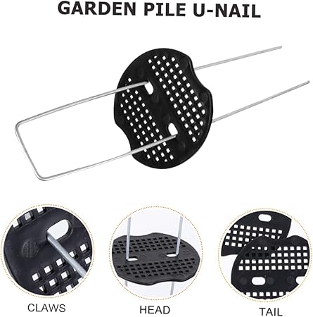 Heavy Duty Steel U-Shaped Ground Nails Fixing Turf Tool for Gardening Nail