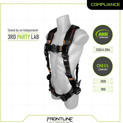 FRONTLINE FALL PROTECTION Harnesses  D-Ring Multiple Styles  OSHA and ANSI compliant
