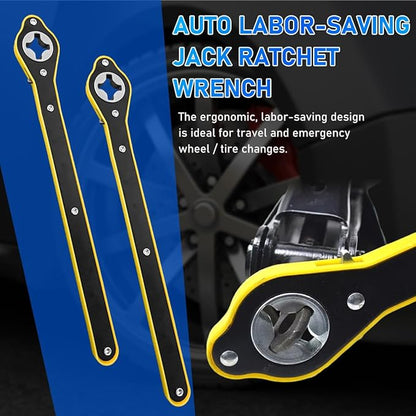 Jack Ratchet Wrench, Forward and Reverse Easily Switch Ratchet Wrench for Scissor Jack, 360 Swivel Labor Saving Jack Lift Speed Tool for Cars SUV, Universal Car Accessories (Wrench)