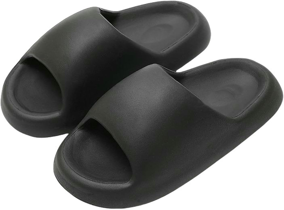 Summer Slippers for Women Women's Home Bathroom Non-Slip Deodorizing Thick Bottom Couple Men's ls (Black 40/41EU)