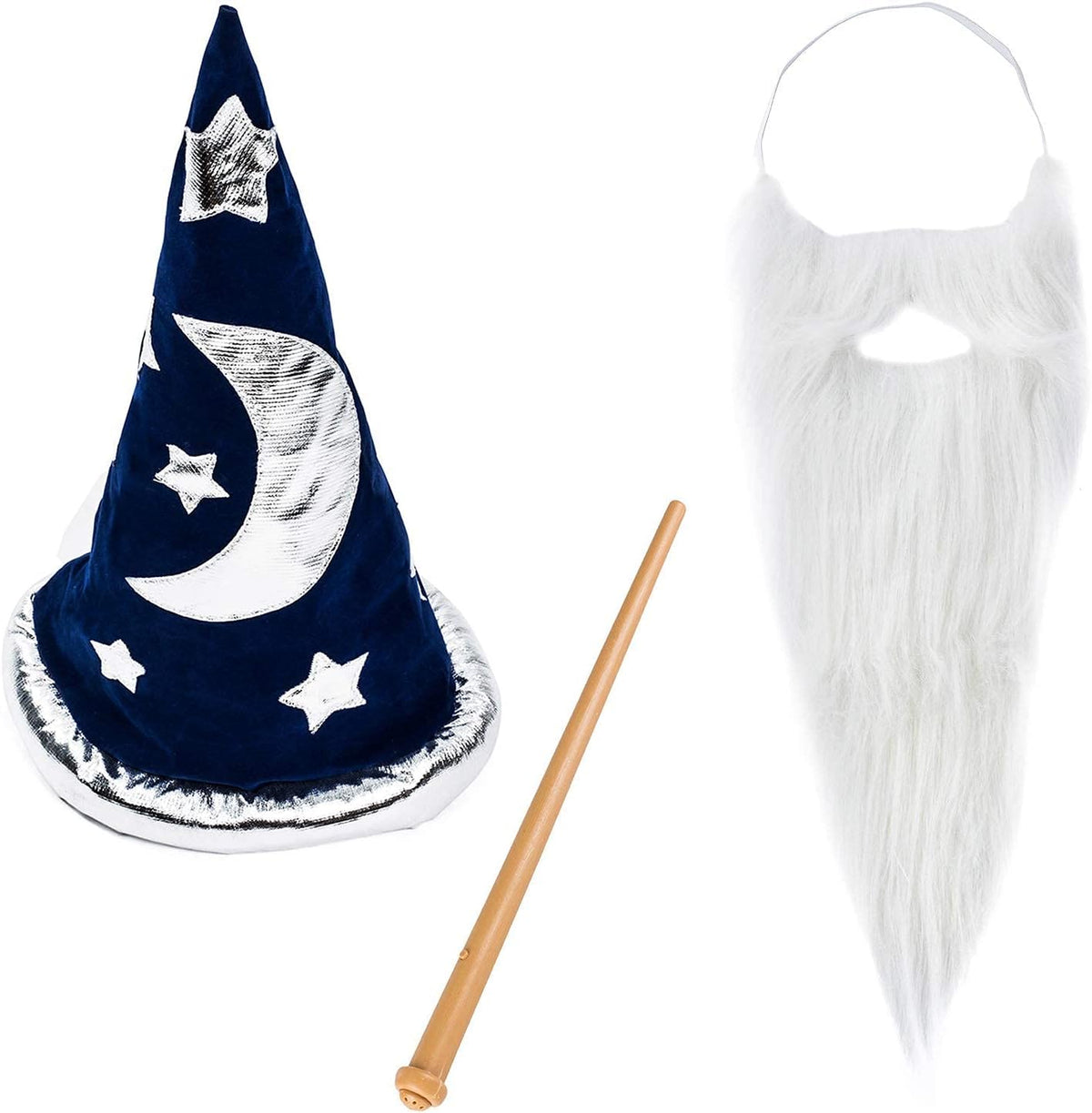 Funny Party Hats Magic Wizard Costume Accessories - Wizard Costume Hat, Beard (no Wand included)