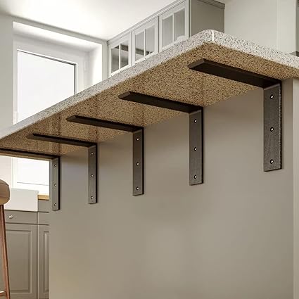 Countertop Support Bracket 1 Pack Heavy Duty Countertop Hidden Bracket 12" x 6" x 2 12" L Bracket Metal Corbels for QuartzGraniteWoodConcret Laminate Countertops