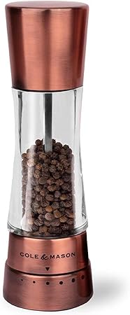 COLE  MASON Derwent Pepper Grinder - Copper Mill Includes Gourmet Precision Mechanism and Premium Peppercorns