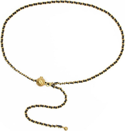 YAMEIZE Women Waist Chain Belt - Adjustable Body Metal Belly Chain for Pants Dresses Trousers