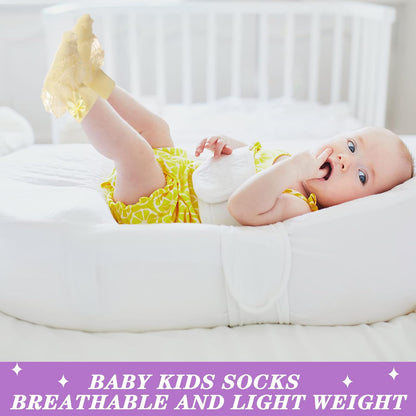 Hillban 9 Pairs Baby Lace Socks Girls' Ruffle Socks for Newborn Infants Princess Frilly Lace Cotton