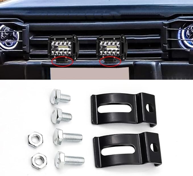 Biqing 2PCS LED Light Bar Mounting Brackets,Universal Adjustable Slide Mounting Bracket Side Bracket Kit for Most Light Bar Work Lights Pod Lights from 4 inch up to 52 inch