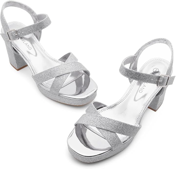 Shoe Land Platform Heels for Women – 3 Inch Chunky Block Heeled Sandals, Square Open Toe, Ankle Strap Dressy Strappy High Heels for Wedding, Party & Evening Events https://a.co/d/08cxhX2e