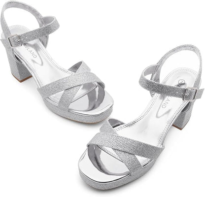 Shoe Land Platform Heels for Women – 3 Inch Chunky Block Heeled Sandals, Square Open Toe, Ankle Strap Dressy Strappy High Heels for Wedding, Party & Evening Events https://a.co/d/08cxhX2e