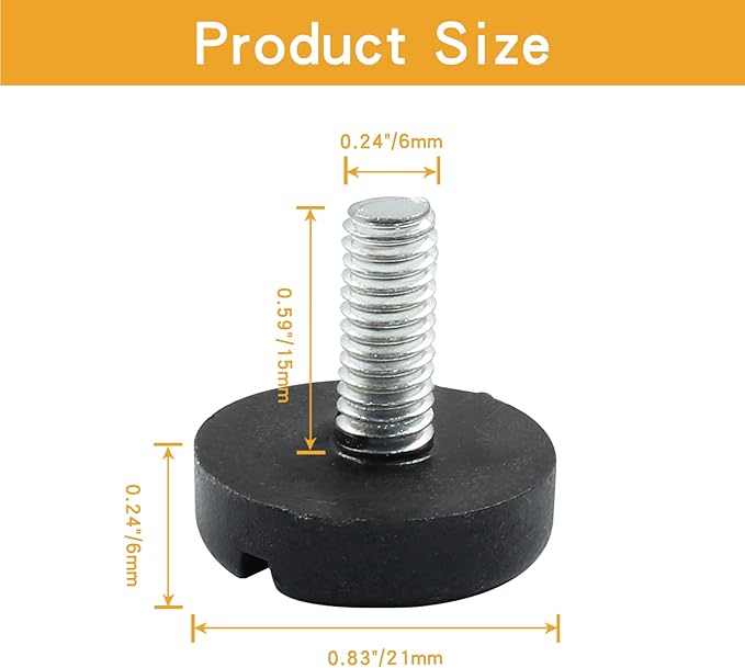 8 Pcs M6 Furniture Lvelers Table Leg Levelers, Levelling Foot Screw on Furniture Adjuster Mini Adjustable Feet for Furniture Legs Patio Furniture Feet - Black