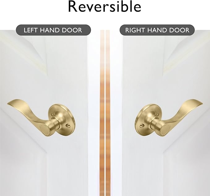 Design House Springdale Door Handle for DummyDecorative Doors  Satin Gold Door Lever, 728873