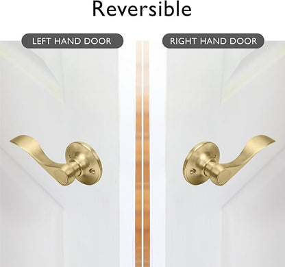 Design House Springdale Door Handle for DummyDecorative Doors  Satin Gold Door Lever, 728873