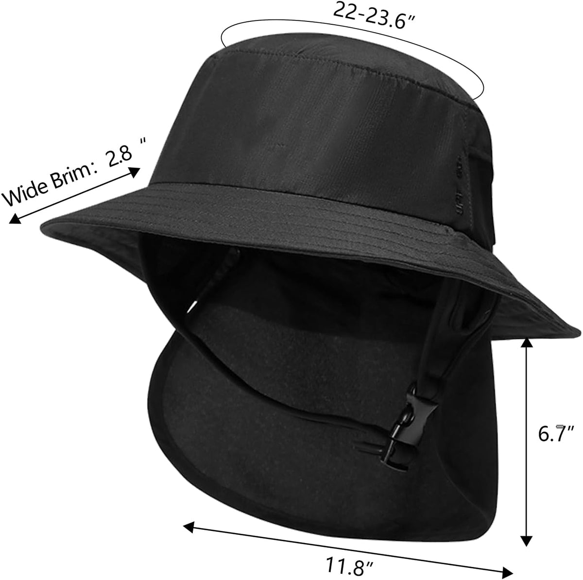 Surf Hat Bucket Beach Sun Hats with Chin Straps for Surfing Boating Riding Fishing Watersports Men & Women,Wide Brim