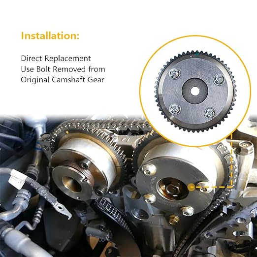 Engine Timing CVVT Camshaft Sprocket Gear Intake  Fit for Hyundai Elantra 2011-2015, Elantra GT 2013-2014, Kia Forte Koup 2014-2016, Soul 2012-2013  OE 24350-2E011 243502E011
