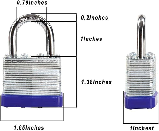 SEPOX¬Æ Trinity Keyed-Alike Padlocks Outdoor, Reinforced Laminated Steel Body Heavy-Duty 1-9/16" 40MM, Uncuttable Standard Shackle, 3-Pcs-Pack, 6-Pcs Same Keys, for Gym Locker,Toolbox, Shed, Storage