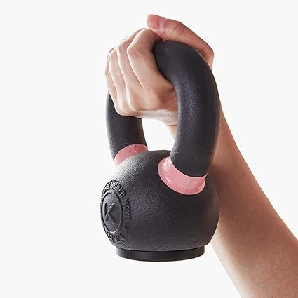AGYH Black Cast Iron Kettlebell, Rubber Base, 4kg  8kg  12kg  16kg Home Gym Muscle Strength Training Equipment (Size : 16KG35.2LB)