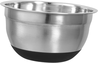 Stainless Steel Mixing Bowl with Base Non Slip Food Mixing Bowl for Cooking Baking and Kneading Dough Easy to Clean Multi Functional Kitchen Essential