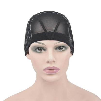 Mesh Dome Caps Wig Cap with Guideline Map for Wig Making Stretchable Wig Caps for Beginners Making Wigs (4x4 M)