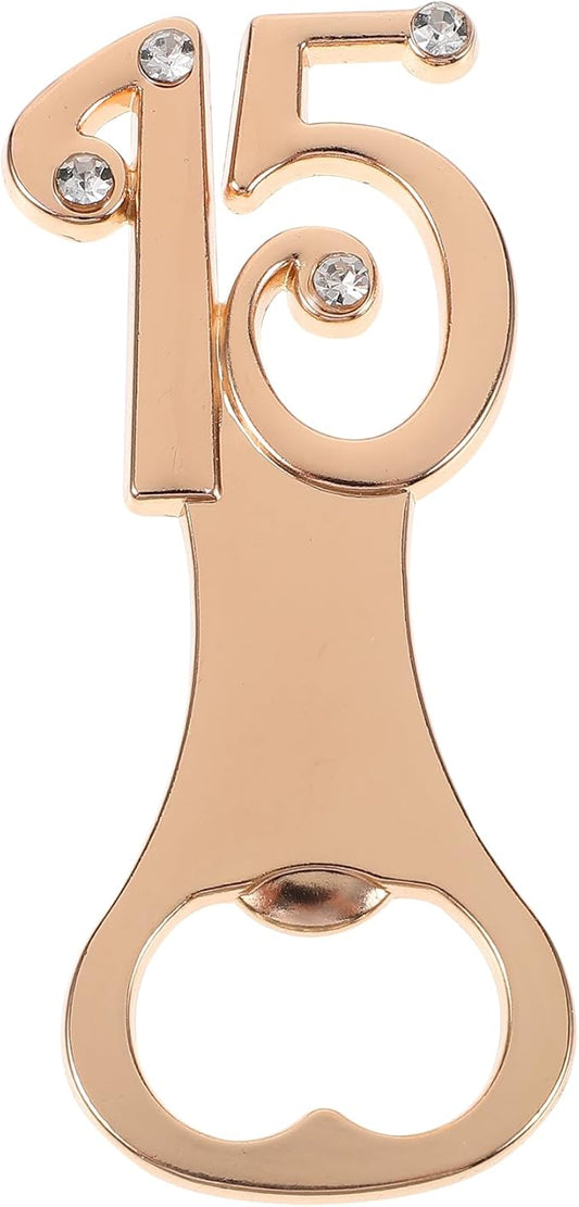 LOGOFUN Beer Bottle Opener Number 15 Bottle Opener Alloy Bottle Opener 15st Birthday Gift for Wedding Party Supplies - Rose Gold