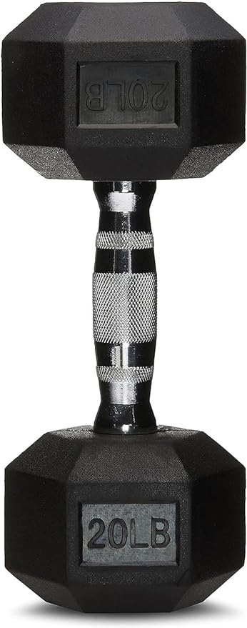 Basics Rubber Hex Dumbbell Hand Weight