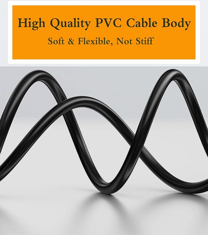 TV Power Cable Cord for Samsung 24" 32" 40" 43" 48" 49" 50" 55" 60" 65" 75" Inch LCD HD Smart 4K Curved TV UN55RU8000FXZA UN65RU7100FXZA UN43NU6900FXZA Replacement Samsung TV Power Cord