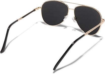 ShadyVEU Oversized Super Dark Fashion Designer Aviator Metal UV400 Mens Womens Sunglasses