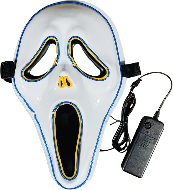 Halloween Purge Scary Led Light Up Glow Mask for Festival Party Gifts, Men Adults Mask - Blue