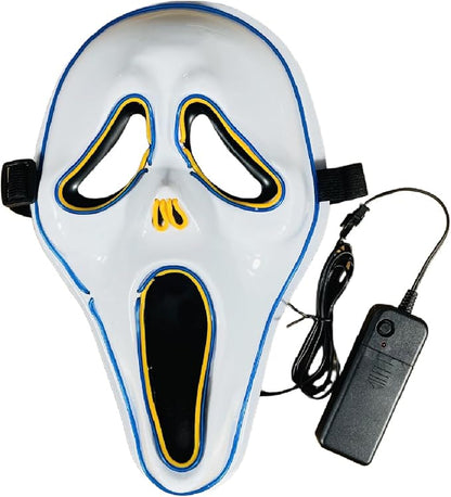 Halloween Purge Scary Led Light Up Glow Mask for Festival Party Gifts, Men Adults Mask - Blue