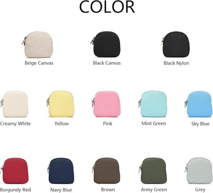 Organizer Bag Makeup Bag for Purse Travel Toiletry Pouch Zipper Pouch for Purse Small Makeup Pouch with Pockets Wristband design (gray-nylon)