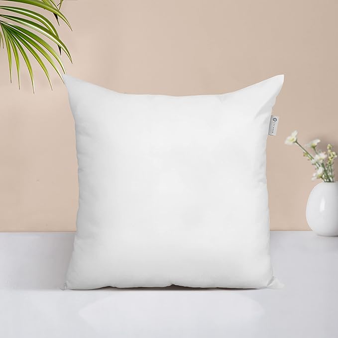Acanva Throw Pillow Insert Premium Stuffer Sham Square Form for Decorative Cushion Bed Couch Sofa Chair, 22x22(1 Count), White