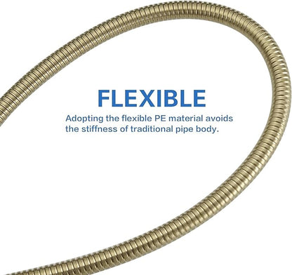 RUMOSE Shower Hose 79 inches Extra Long Stainless Steel Shower Tube Attachment Flexible Handheld Shower Sprayer Hose, Brushed Gold