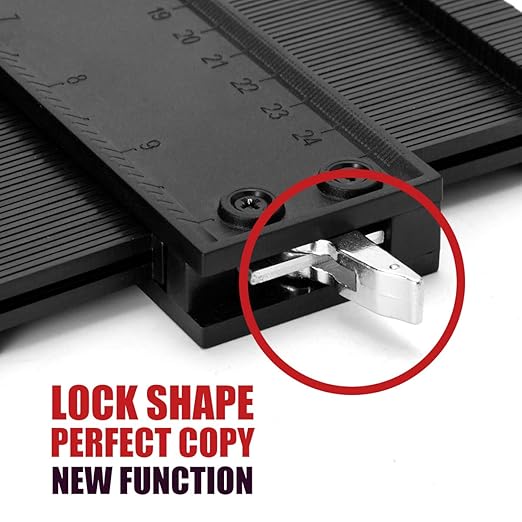 Saker Contour Gauge Profile Tool- Adjustable Lock-Precisely Copy Irregular Shape Duplicator - Must Have Tool for DIY Handyman, Construction (BLACK10INCH)