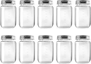 novelinks 16 Ounce Clear Plastic Jars Containers With Screw On Lids - Refillable Round Empty Plastic Slime Storage Containers for Kitchen  Household Storage - BPA Free (10 Pack)