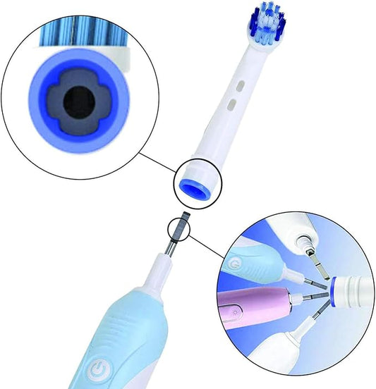 Replacement Brush Heads Compatible with OralB Braun- Pack of 4 Professional Electric Toothbrush Heads- Precision Refills for Oral-b 7000, Clean, Oral B Pro 1000, 9600, 500, 3000, 8000, Vitality Plus!