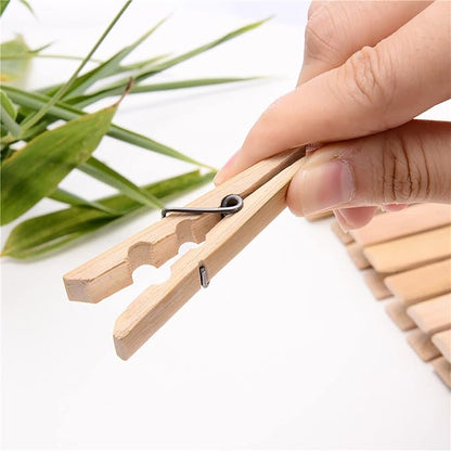 Pack of 40 Wooden Clothespins 2.4 Inch Heavy Duty Spring Wood Clips Durable Strong Grip Clothes Pins for Drying Hanging Clothes Laundry Linens Crafts Photos