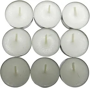 CandleNScent Unscented Tealight Candles, 30 Pack, White, Made in USA