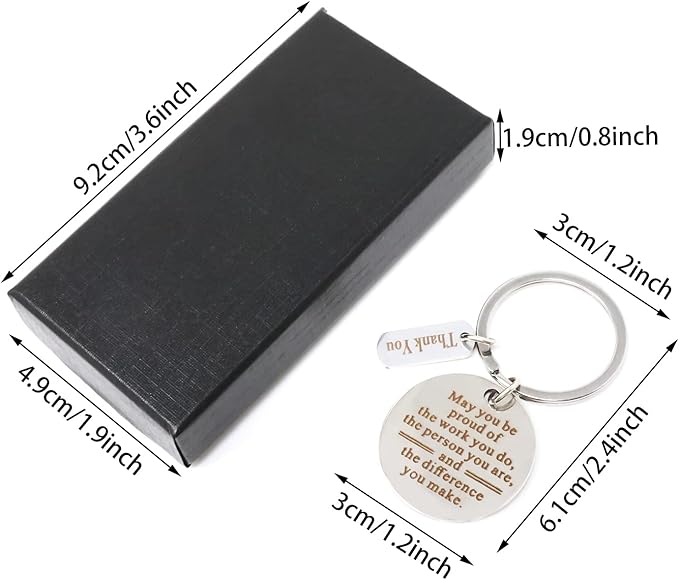 HONBAY Stainless Steel Inspirational Words Keychain Engraved Motivational Message Keyring Retirement Gift Coworker Leaving Gifts Thank You Employee Gifts Colleague Team Appreciation Present from Boss