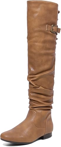 DREAM PAIRS Women's Suede Over The Knee Thigh High Winter Boots