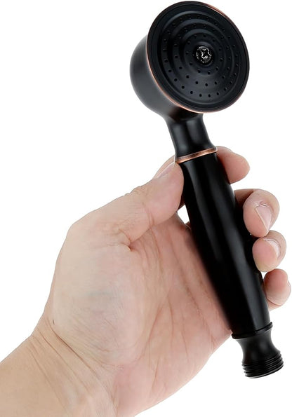 dophee Retro Style G1/2 Connector Brass Hand Shower Head, Nostalgic Telephone Style Fits Most Shower Hose (17cm Long, 5cm Head Diameter), Black