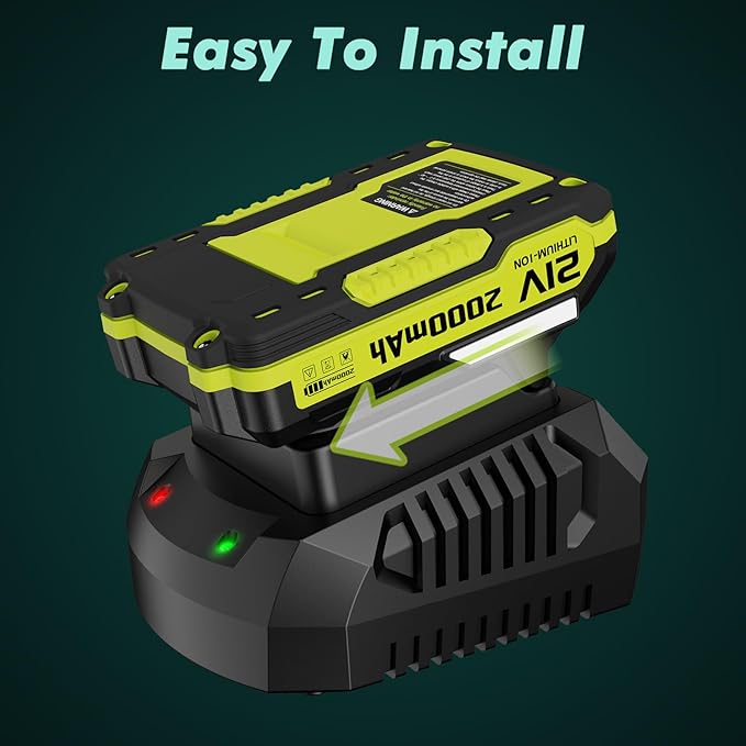 LAZYBOI Battery Charger, Replacement 21V Charger for LAZYBOI Cordless Leaf Blower, Multi-Protection Safety System with 1-Hour Fast Charge