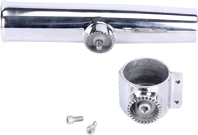 Amarine Made 2 Pack of Stainless Steel Tournament Style Rod Holder,Transom Mounted,Wall Mounted,Top Mounted - Angle Adjustable for Rail 1-58" to 2"