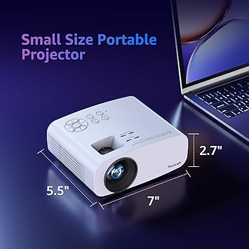 Pericat Portable Outdoor Projector - Upgraded 5G WiFi Bluetooth Compatible with Smartphone, HDMI, USB, AV, Fire Stick, PS5