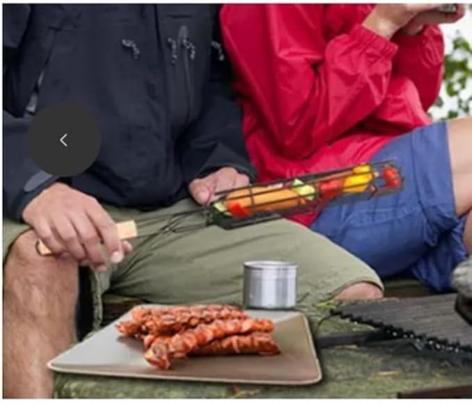 Hot Dog Sausage Stand Barbecue Grill Basket Mini Barbecue Cage BBQ Hot Dog Cage Sausage Barbecue Clip Corn Mesh Clip(Red,1Pcs)