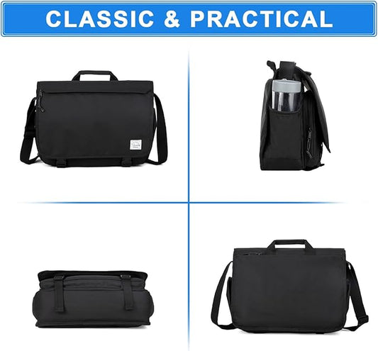VASCHY Messenger Bag for Men,Water Resistant Satchel Briefcase Laptop Work Bag Crossbody Shoulder Handbag for Women College
