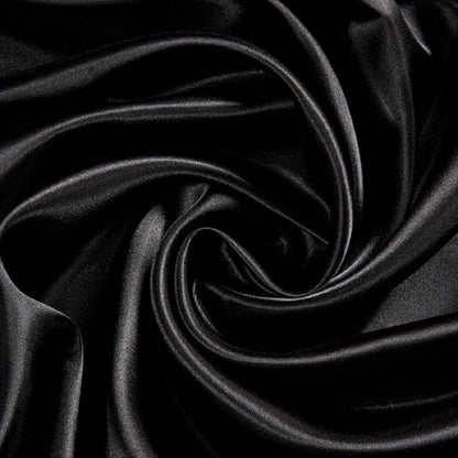 3 Piece Set - Super Soft Easy Care Satin Silk 3 Piece Set with 12'' Deep Pocket - Wrinkle, Fade, Stain Resistant - 3 Piece - (1 Fitted Sheet and 2 Pillowcases) Queen Size, Black