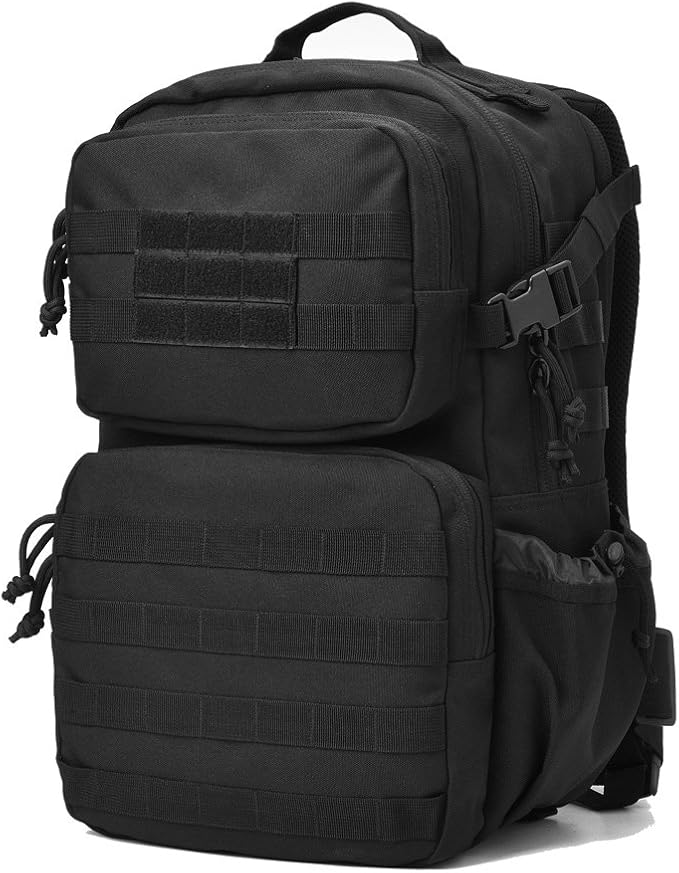 REEBOW GEAR Military Tactical Backpack Army Assault Pack Molle Bug Bag Backpacks Rucksack for Outdoor Sport Travel Hiking Camping Daypack Black