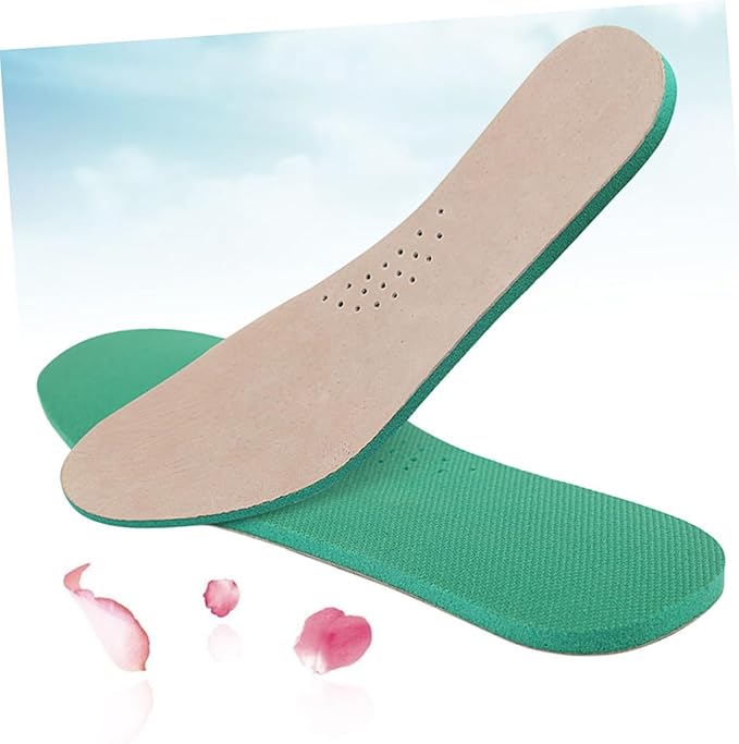 NOLITOY Leather Shoes Insoles Breathable Sports Insoles Odor Eaters Pigskin Absorption Insoles for High Arch Support