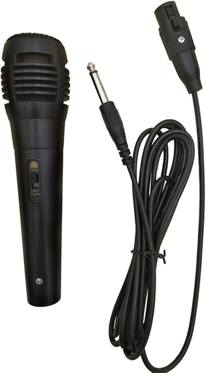 Floralby Handheld 6.5mm Wired Uni-Directional Dynamic Karaoke Microphone with Audio Cable - Black