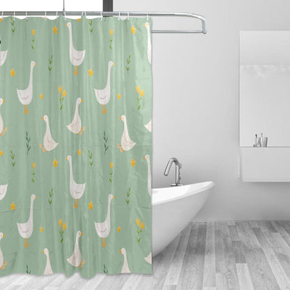 Shower Curtain Goose Bird Bathroom Decor Waterproof Fabric with Hooks 60x72 Inch